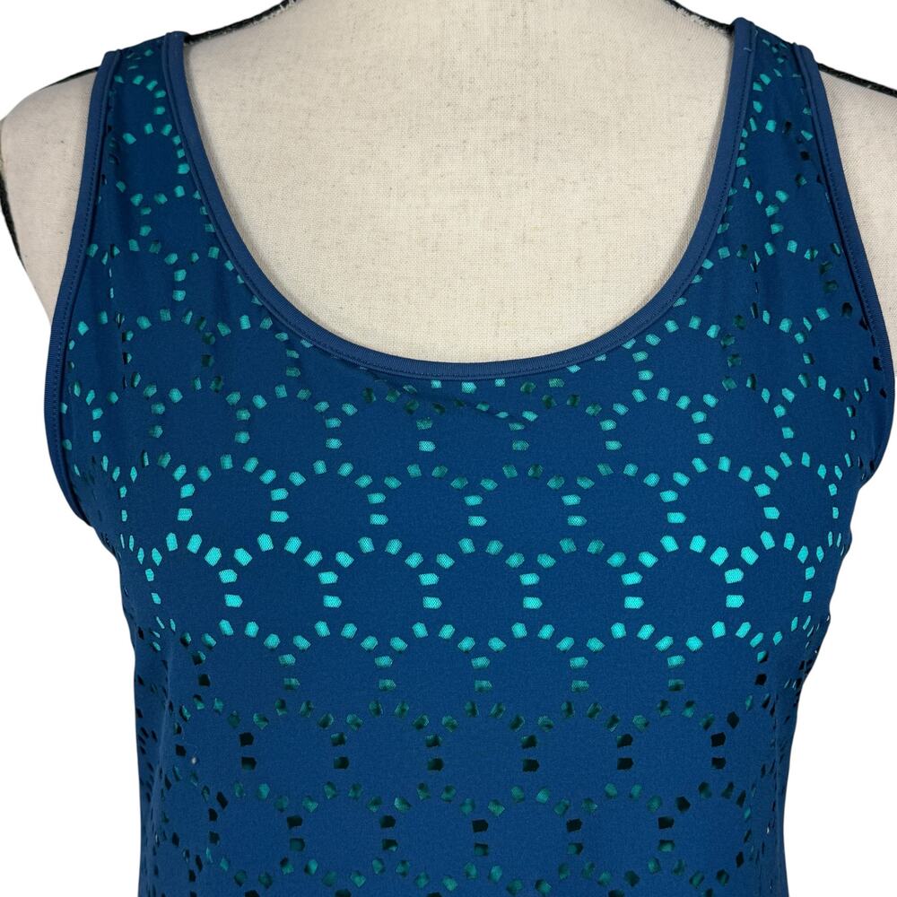 Title Nine Small Nimblene Illusion Perforated Laser-Cut Dress UPF 50+ Sleeveless - Picture 2 of 8